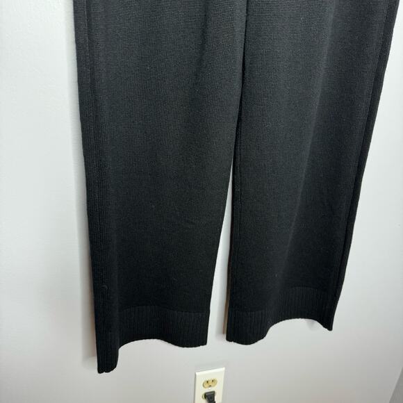 Club Monaco Black Long Wool Blend Knit Pull on Pants Stretch Casual Wardrobe XL - Picture 4 of 12